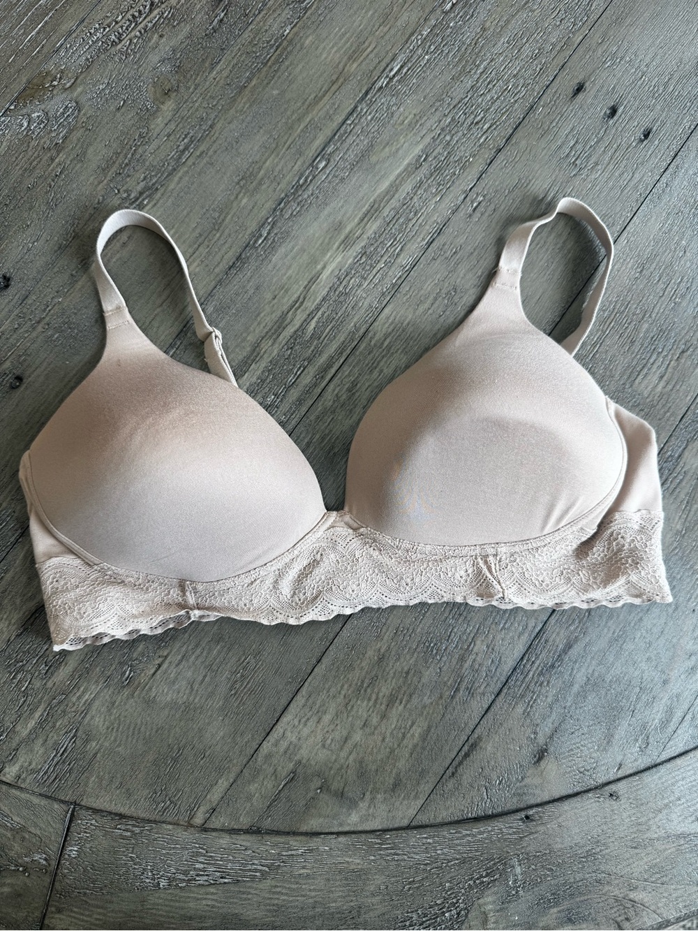 Warners 40C Nude Wireless Bra Lace Trim Comfort Padded T-Shirt Bra